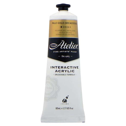 White Smoke Atelier Interactive Artists Acrylic Paint,  Pale Gold S4 80ml Acrylic Paints