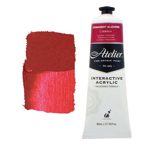 Atelier Interactive Artists Acrylic Paint, Permanent Alizarine S4 80ml