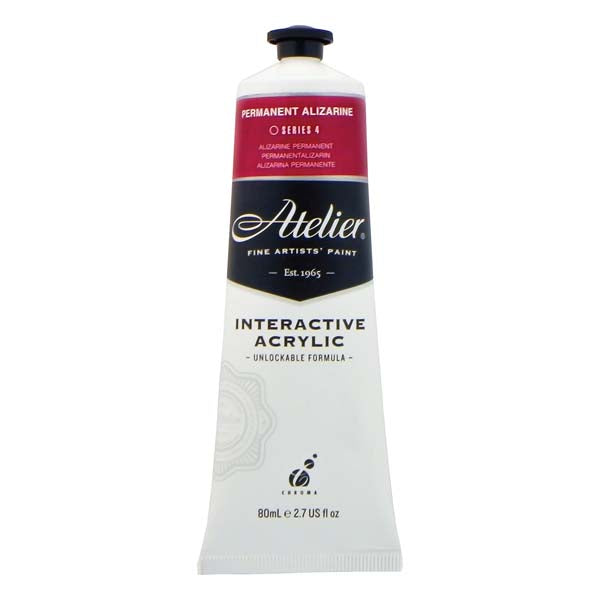 White Smoke Atelier Interactive Artists Acrylic Paint,  Permanent Alizarine S4 80ml Acrylic Paints