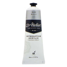 White Smoke Atelier Interactive Artists Acrylic Paint,  Silver S4 80ml Acrylic Paints