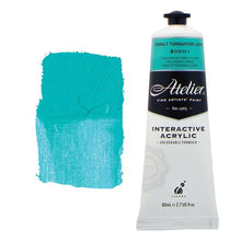 White Smoke Atelier Interactive Artists Acrylic Paint,  Cobalt Turquoise Light S5 80ml Acrylic Paints
