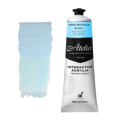 White Smoke Atelier Interactive Artists Acrylic Paint,  Pastel Arctic Blue S1 80ml Acrylic Paints