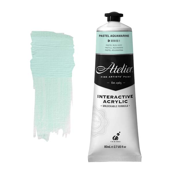 White Smoke Atelier Interactive Artists Acrylic Paint,  Pastel Aquamarine S1 80ml Acrylic Paints