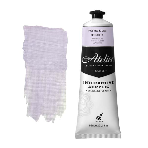 White Smoke Atelier Interactive Artists Acrylic Paint,  Pastel Lilac S1 80ml Acrylic Paints