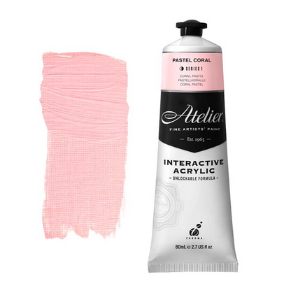White Smoke Atelier Interactive Artists Acrylic Paint,  Pastel Coral S1 80ml Acrylic Paints
