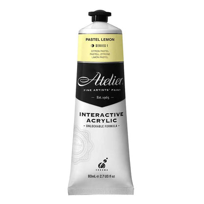 White Smoke Atelier Interactive Artists Acrylic Paint,  Pastel Lemon S1 80ml Acrylic Paints