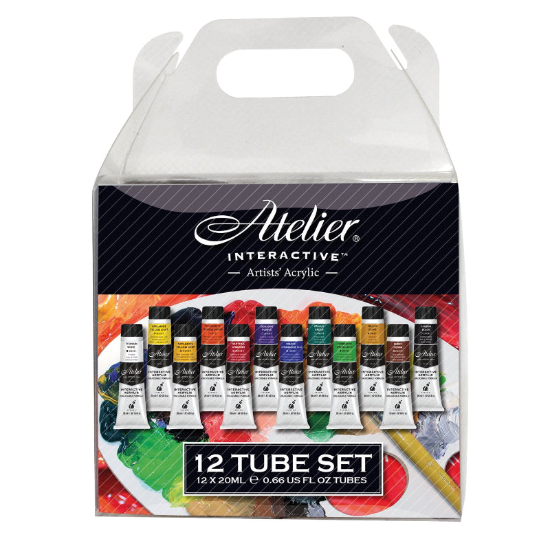 Light Gray Atelier Interactive 12 x 20ml Tube Set Acrylic Paint