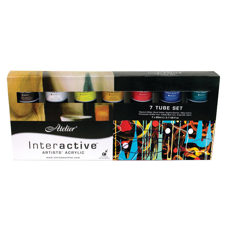 White Smoke Atelier Interactive 7 x 80ml Tube Set Acrylic Paint