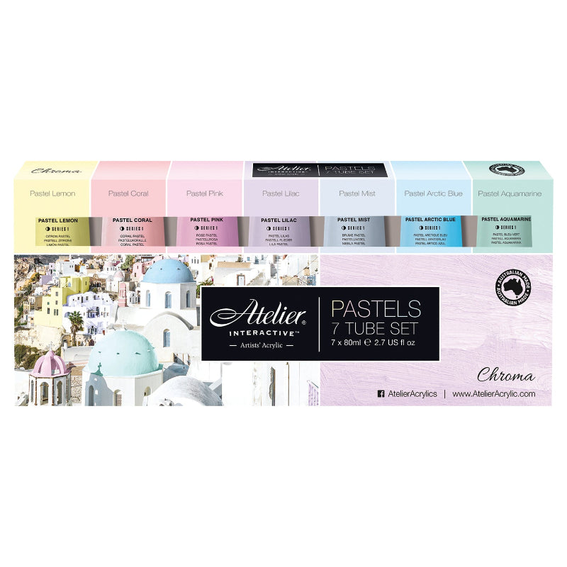 Lavender Atelier Interactive 7 x 80ml Tube Pastel Set Acrylic Paint