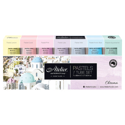 Lavender Atelier Interactive 7 x 80ml Tube Pastel Set Acrylic Paint