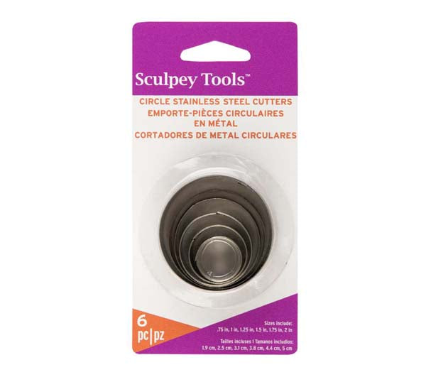 Lavender Sculpey Graduated Circles Cutters,  6pc Modelling Tools & Accessories