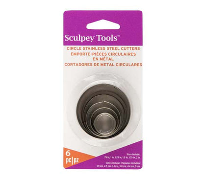 Lavender Sculpey Graduated Circles Cutters,  6pc Modelling Tools & Accessories