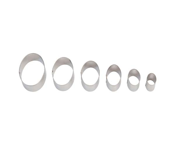 White Smoke Sculpey Graduated Oval Cutters,  6Pcs Resin Moulds