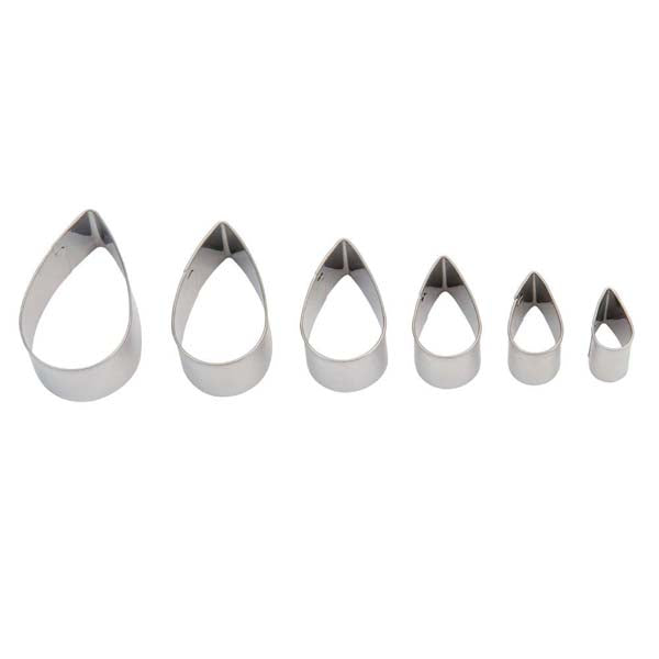 White Smoke Sculpey Graduated Tear Drop Cutters,  6pc Modelling Tools & Accessories