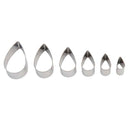 White Smoke Sculpey Graduated Tear Drop Cutters,  6pc Modelling Tools & Accessories