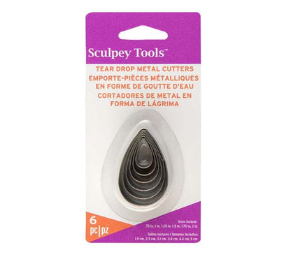 Lavender Sculpey Graduated Tear Drop Cutters,  6pc Modelling Tools & Accessories