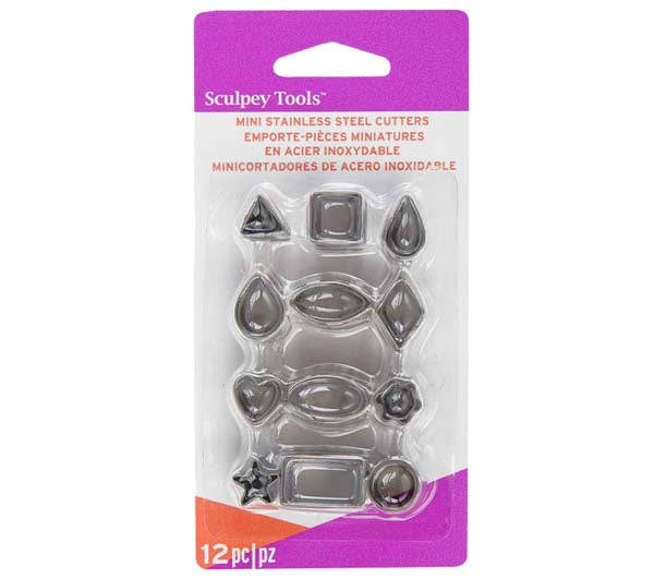 Light Gray Sculpey Mini Stainless Steel Cutters, 12Pcs Modelling Tools & Accessories