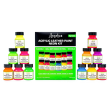 White Smoke Angelus Leather Paint Neon Colours Kit, 12 Pack Leather Paints