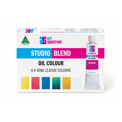 White Smoke AS Studio Blend Oil Colours, Assorted Colours, 6x40ml tubes Watercolour Paint