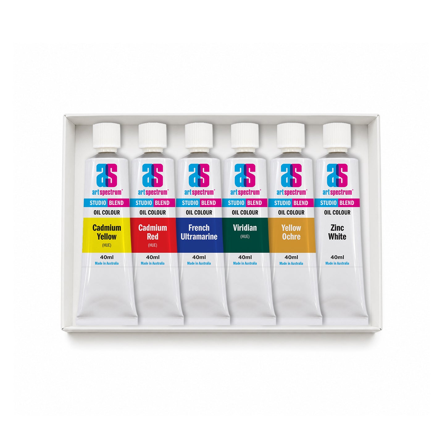 Light Gray AS Studio Blend Oil Colours, Assorted Colours, 6x40ml tubes Watercolour Paint