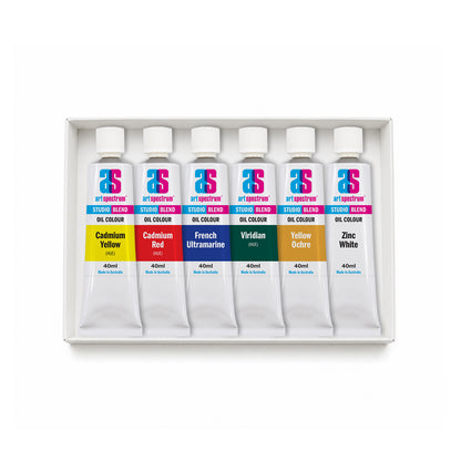Light Gray AS Studio Blend Oil Colours, Assorted Colours, 6x40ml tubes Watercolour Paint