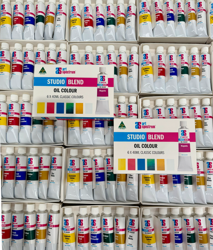 Gray AS Studio Blend Oil Colours, Assorted Colours, 6x40ml tubes Watercolour Paint