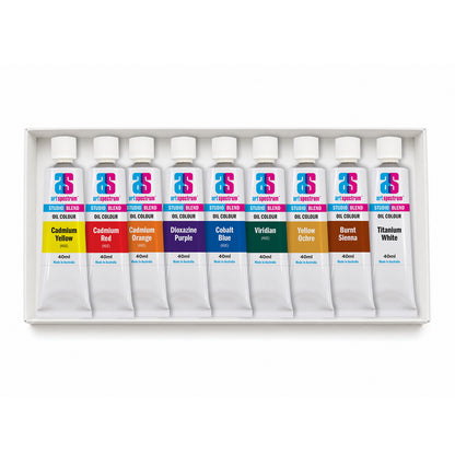 Light Gray AS Studio Blend Oil Colours, Assorted Colours, 9x40ml tubes Watercolour Paint