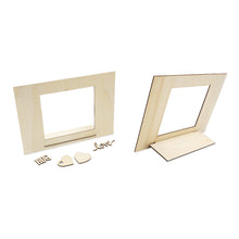 White Smoke Wood Picture Frame Hearts Standing  6Pc Kids Craft Basics