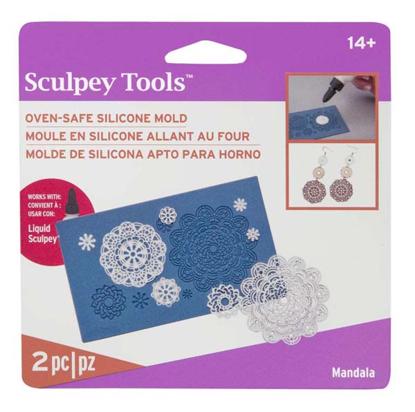 Lavender Sculpey Bakeable Silicone Mold, Mandala Resin Moulds