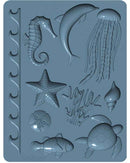 Slate Gray Sculpey Bakeable Silicone Mold, Sea Life Resin Moulds