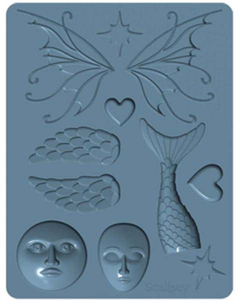 Slate Gray Sculpey Bakeable Silicone Mold, Whimsy Resin Moulds