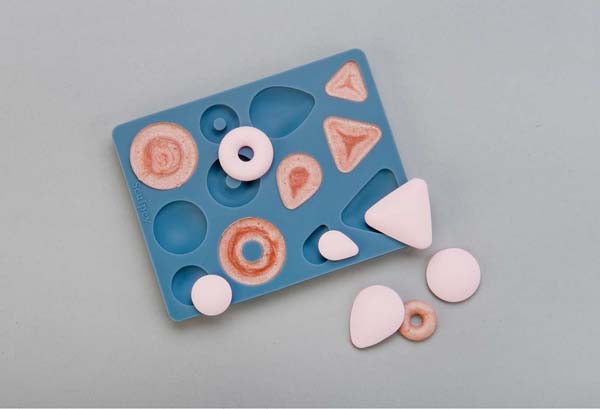Gray Sculpey Bakeable Flexible Push Mold, Cabochon Shapes Resin Moulds
