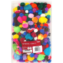 Misty Rose Pom Poms Bulk Multi Assorted 600 Pc Kids Craft Basics
