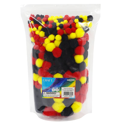 White Smoke Pom Pom Ast Aboriginal Colour Bulk 500Pc Kids Craft Basics