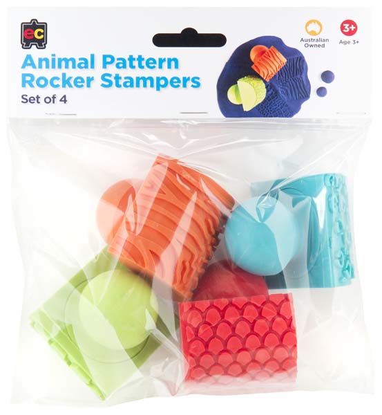 White Smoke EC Animal Pattern Rocker Stamper, Set 4 Kids Activities