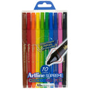 White Smoke Artline Supreme Fineline Pen  0.6mm, Assorted Colours - 10 Pack Fineliner Pens