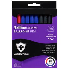 Black Artline Supreme Ballpoint Pen 1.0mm, Assorted Core Colours - 10 Pack Ballpoint Pens