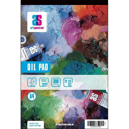 Black Art Spectrum Oil Pad, A4 300gsm 12 sheet pads Drawing Pads