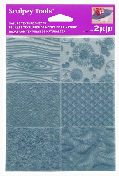 Cadet Blue Sculpey Texture Sheet, Nature, 2Pcs Modelling Tools & Accessories