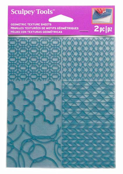 Cadet Blue Sculpey Texture Sheet, Geometric, 2Pcs Modelling Tools & Accessories