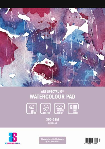 Dark Gray Art Spectrum 60% Cotton Watercolour Pad, A4 300gsm rough 12 sheet pads Watercolour Pads