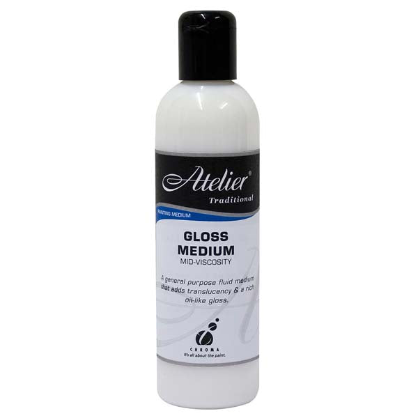 Light Gray Atelier Gloss Medium, 250ml Mediums