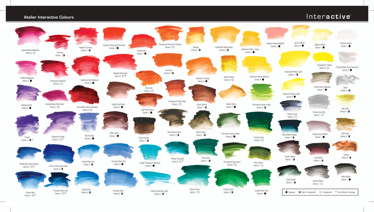 White Smoke Atelier Interactive 7 x 80ml Tube Set Acrylic Paint