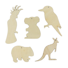 White Smoke Wood Australian Animals Set 20 Pc Kids Craft Basics