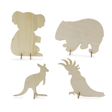 White Smoke Wood Australian Animals Standing 8Pcs Kids Craft Basics