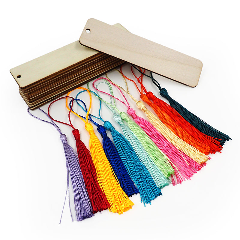 White Smoke Wood Bookmark Kit 12Pc Kids Craft Basics