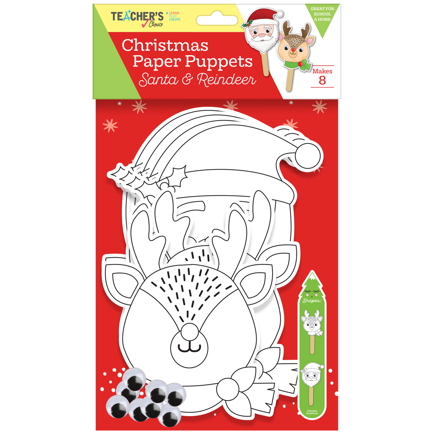 Tan Teacher's Choice Christmas Paper Puppets 8pc Christmas