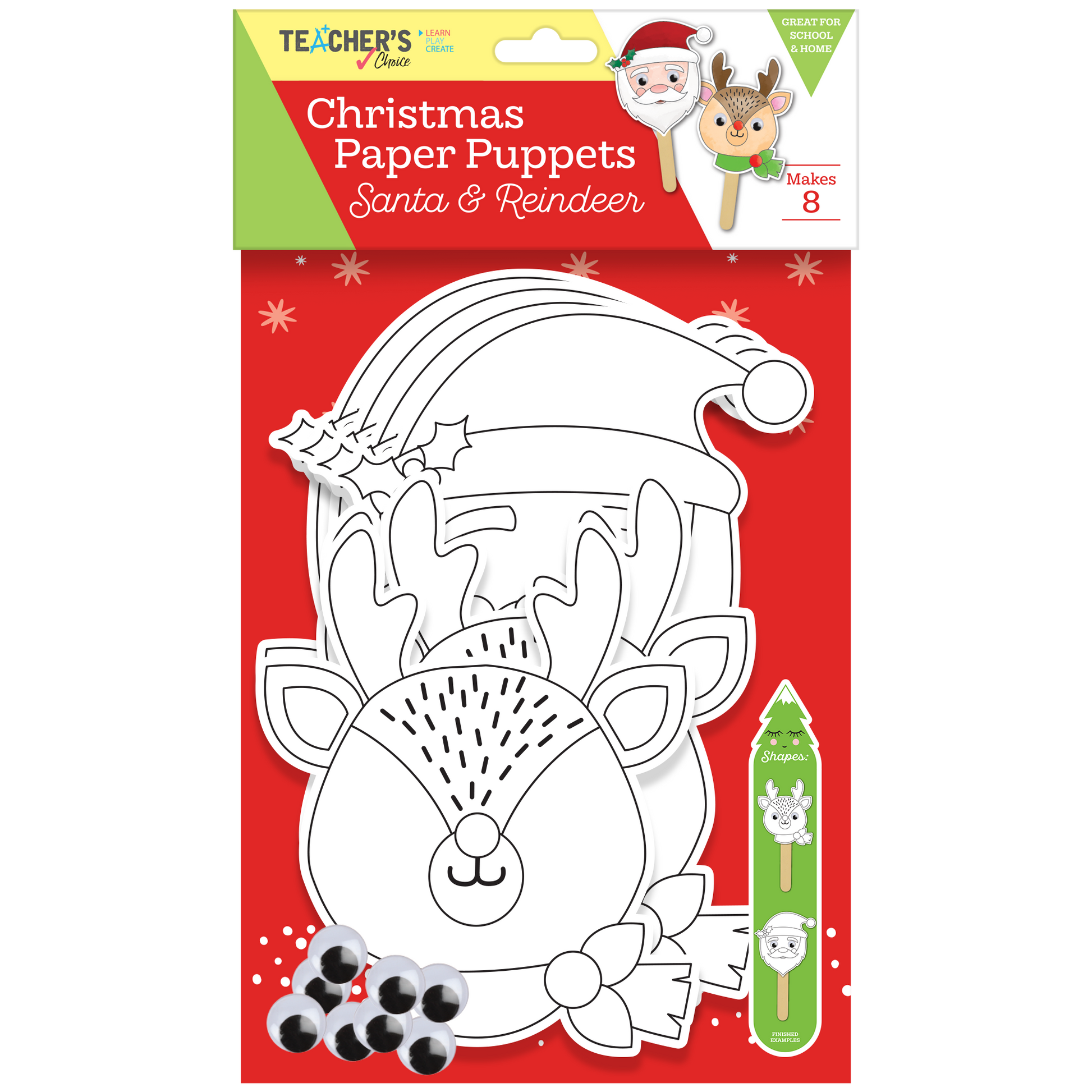 Tan Teacher's Choice Christmas Paper Puppets 8pc Christmas