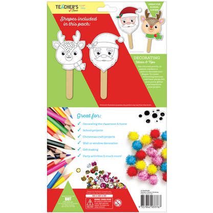 Dark Khaki Teacher's Choice Christmas Paper Puppets 8pc Christmas