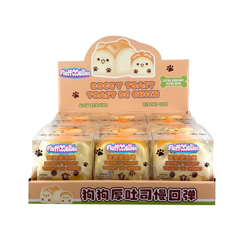 White Smoke Fluffmellies Doggy Toast Squishy & Squeeze